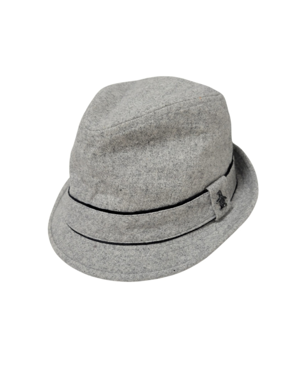 Penguin Men's Gray Lined Fedora Wool Polyester Blend Hat Size L/XL Pre-owned